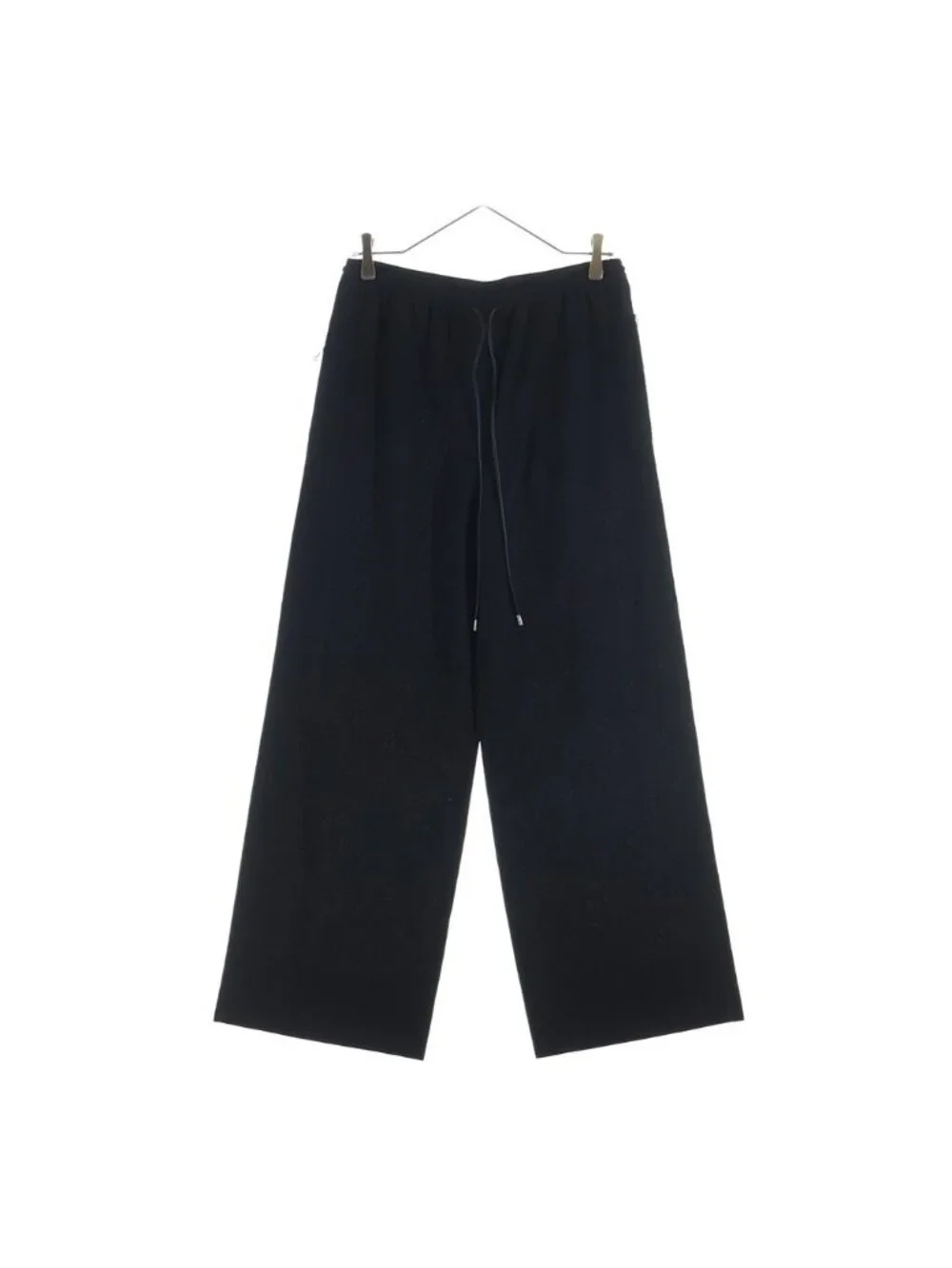 Loewe Drawstring Wide Wool Trousers Pants Black